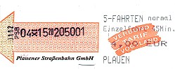 regulärer Fahrschein